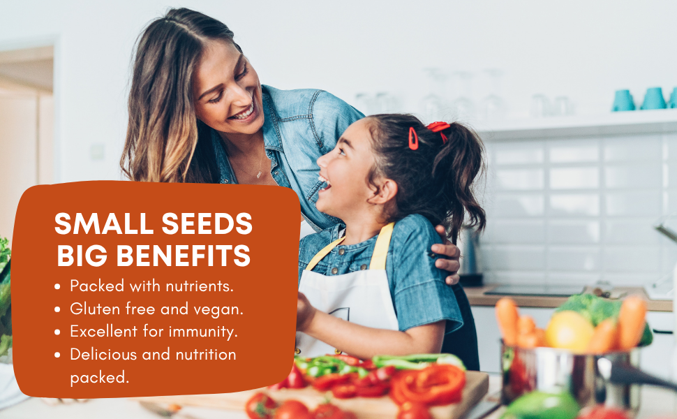 Small Seeds Big Benefits - Packed with nutrients, Gluten free and vegan
